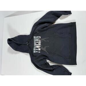 Black Fencing Graphic Hoodie Sweatshirt Size S